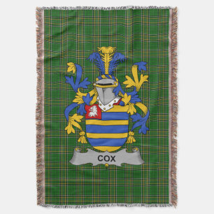 Irish Cox Coat of Arms Familienwappen Irland Decke