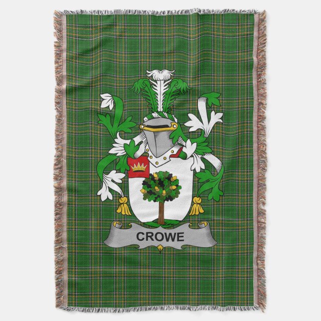Irish Crowe oder McEnchroe Coat of Arms Family Cre Decke (Vorderseite Vertikal)