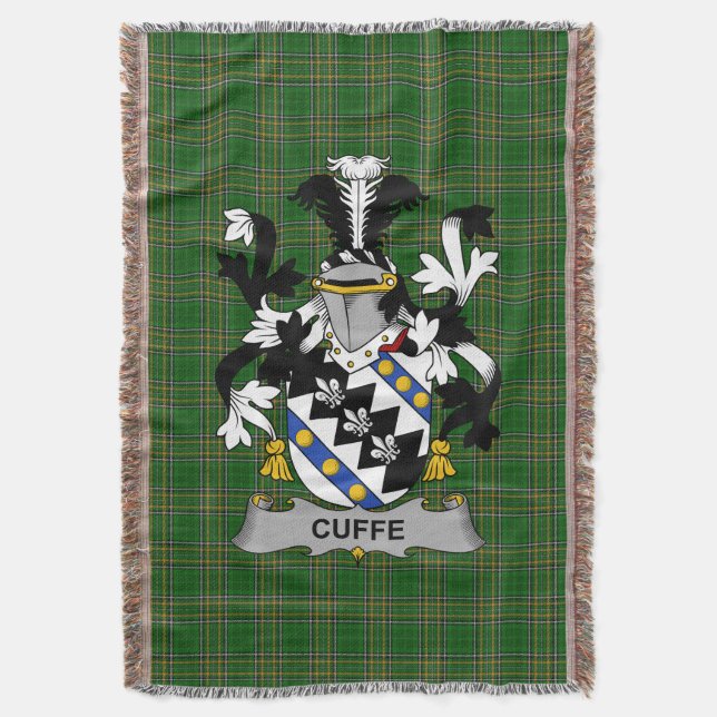 Irish Cuffe Coat of Arms Familienwappen Irland Decke (Vorderseite Vertikal)