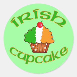 Irish Cupcake Runder Aufkleber