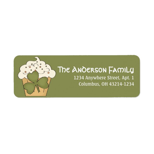 Irish Cupcake St. Patricks Day Address Labels (Vorne)