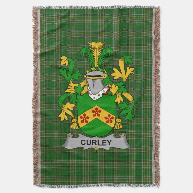 Irish Curley oder McTurley Coat of Arms Family Cre Decke (Vorderseite Vertikal)