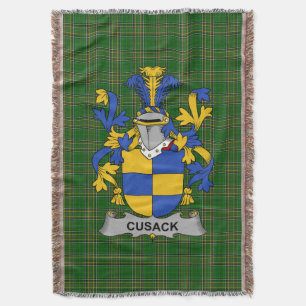 Irish Cusack Coat of Arms Familienwappen Irland Decke