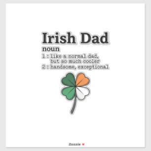 Irish Dad Lustige Definition Klee Vintage-Shirt Aufkleber
