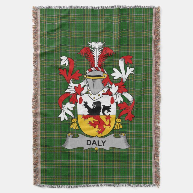Irish Daly oder O_Daly Coat of Arms Familienwappen Decke (Vorderseite Vertikal)