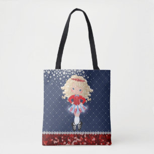 Irish Dance Blond Girl Soft Shoe Blue, Red Tasche