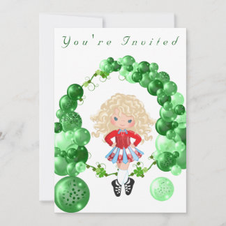 Irish Dance Green Balloon Arch Geburtstagsparty Einladung