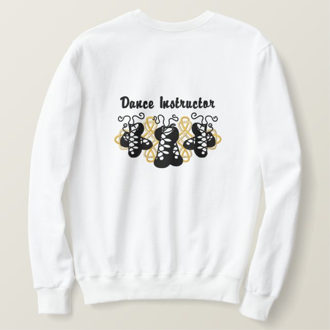 Irish Dance - Instructor Besticktes Sweatshirt (Design Rückseite)