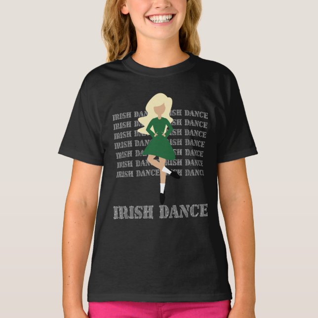 Irish Dance Typografy Blond Hair Irish Dancer T-Shirt (Vorderseite)
