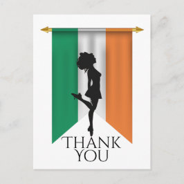 Irish Dancer and Flag Ireland Dance Danke Postkarte