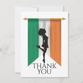 Irish Dancer and Flag Ireland Dance Flat Dankeskarte