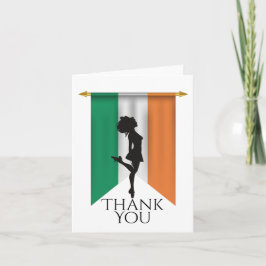 Irish Dancer and Flag Ireland Hard Shoe Dance Dankeskarte