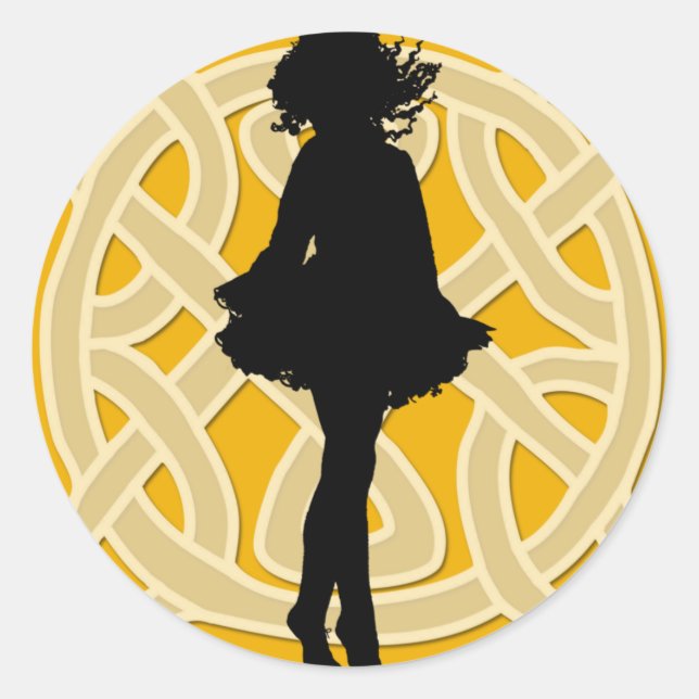 Irish Dancer Celtic Orange Sticker (Vorderseite)