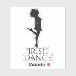 Irish Dancer Hard Shoe Black and White Dance Aufkleber