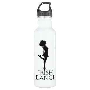 Irish Dancer Hard Shoe Black and White Dance Edelstahlflasche