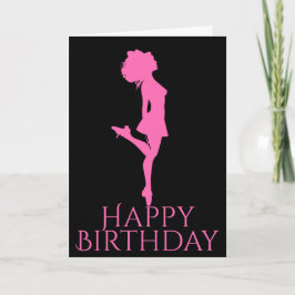 Irish Dancer Hard Shoe Black Pink Tanz Geburtstag Karte