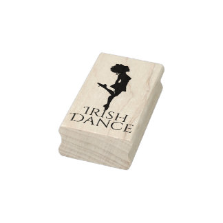 Irish Dancer Hard Shoe Dancing Schwarz-weiß Dance Gummistempel