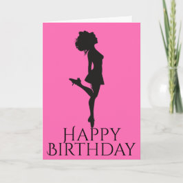 Irish Dancer Hard Shoe Pink Black Dance Geburtstag Karte