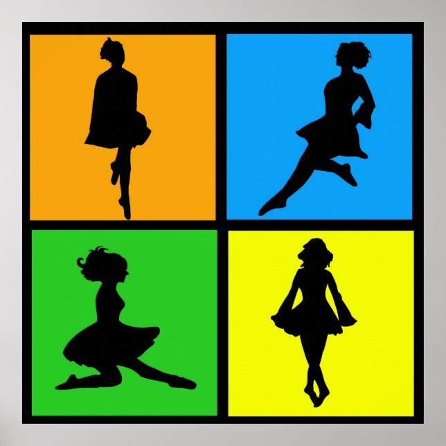 Irish Dancer Silhouetten Poster (Vorne)
