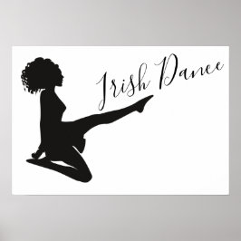 Irish Dancer Soft Shoe Black and White Dance Poster