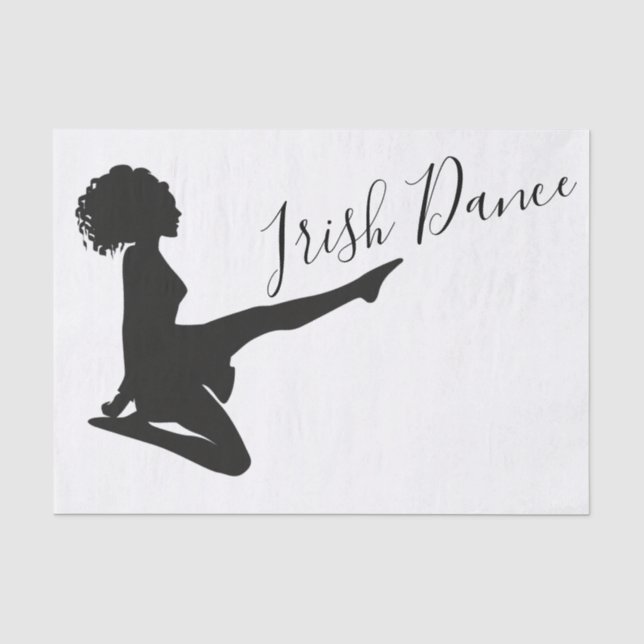 Irish Dancer Soft Shoe Schwarz-weiß Dance Seidenpapier (Vorderseite)