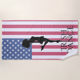 Irish Dancer und American Flag Hard Shoe Dance Strandtuch