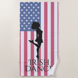 Irish Dancer und American Flag Hard Shoe Dance Strandtuch