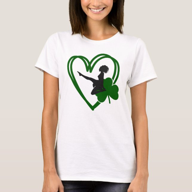 Irish Dancer und Green Heart Irish Dance T-Shirt (Vorderseite)