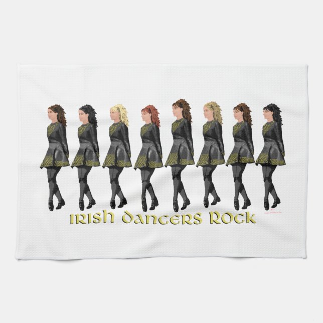 Irish Dancers Rock Geschirrtuch (Horizontal)