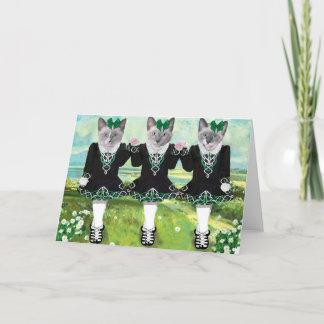 Irish Dancing Kittens Grußkarte Karte