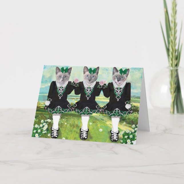 Irish Dancing Kittens Grußkarte Karte (Vorderseite)
