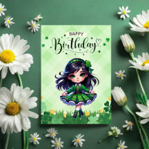 Irish Dancing Lass Birthday Grußkarte