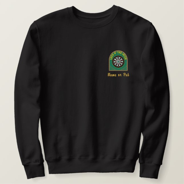 Irish Darts Besticktes Sweatshirt (Design vorne)