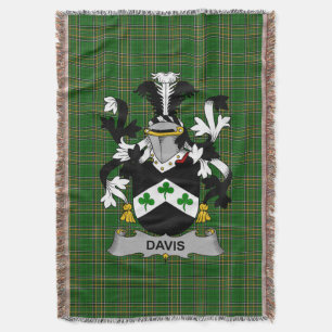 Irish Davis Coat of Arms Familienwappen Irland Decke