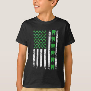 Irish Dentist American Flag US Tooth dental St pat T-Shirt