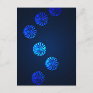 Irish Design Blue Crystal Postkarte