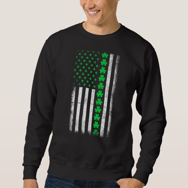 Irish Distressed American Flag Ireland Flag St Pat Sweatshirt (Vorderseite)