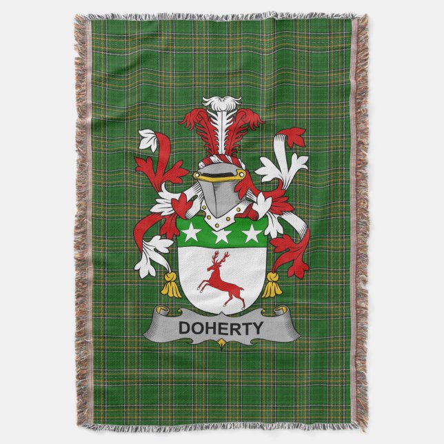 Irish Doherty oder O_Doherty Coat of Arms Family C Decke (Vorderseite Vertikal)