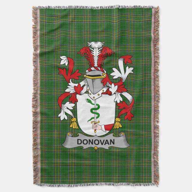 Irish Donovan oder O_Donovan Coat of Arms Family C Decke (Vorderseite Vertikal)