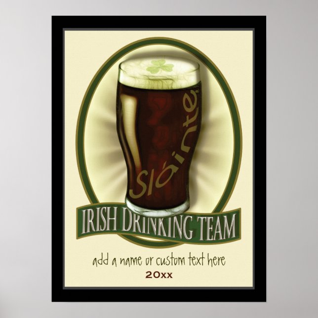 Irish Drink Team Personalisiert Poster (Vorne)