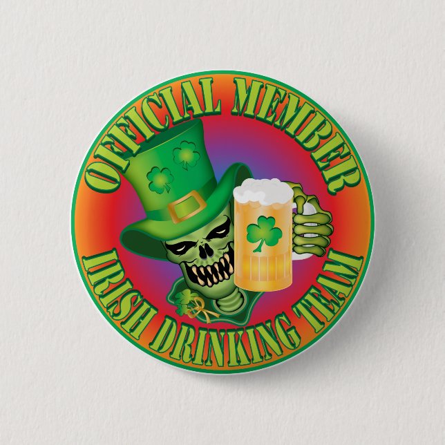 Irish Drink Team Skull Button (Vorderseite)