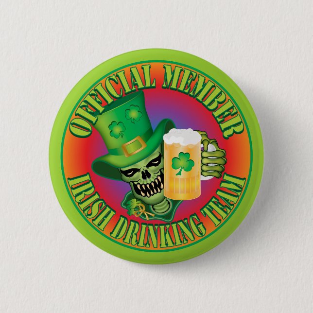 Irish Drink Team Skull Button (Vorderseite)