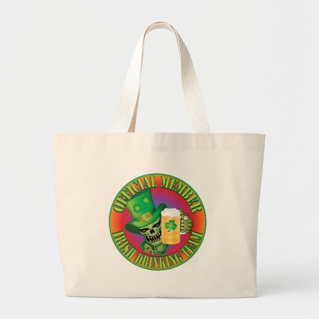 Irish Drink Team Skull Jumbo Stoffbeutel (Vorne)