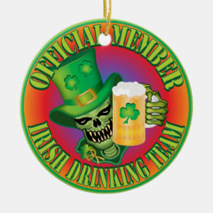 Irish Drink Team Skull Keramikornament