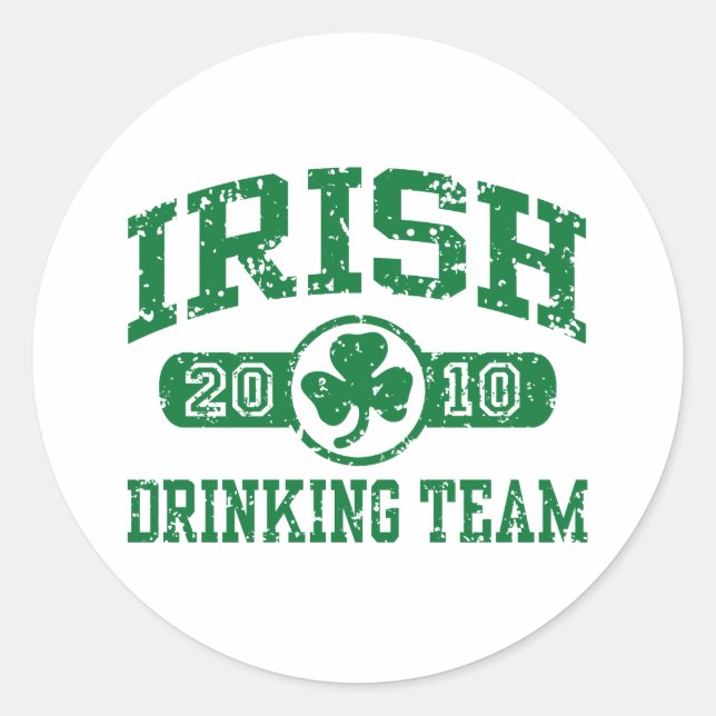 Irish Drinking Team 2010 Runder Aufkleber (Vorderseite)