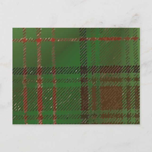 Irish Dublin Kariert Tartan Postkarte (Vorderseite)