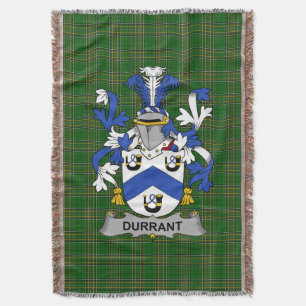 Irish Durrant Coat of Arms Familienwappen Irland Decke