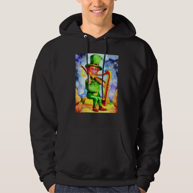 Irish Elf With Fiddle and Harp Hoodie (Vorderseite)
