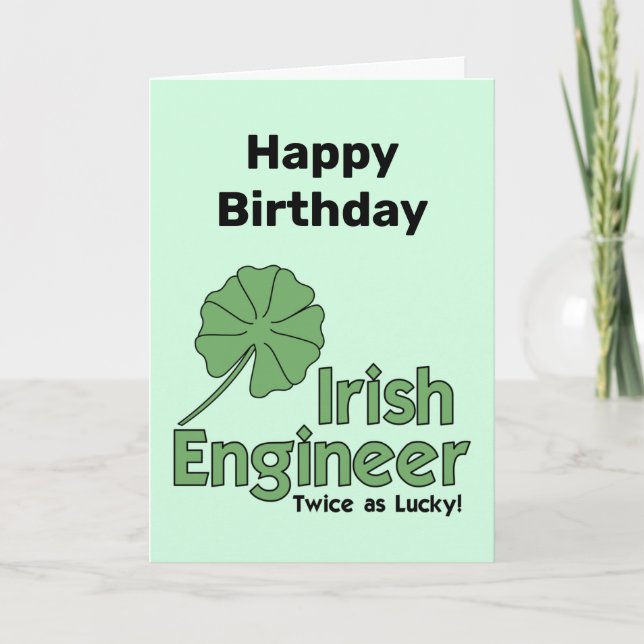 Irish Engineer Birthday Card Karte (Vorderseite)