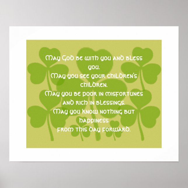 Irish Eriage Blessing Poster (Vorne)